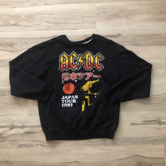 AC DC Japan 1981 Crewneck Lightweight Sweater - Picture 1 of 5